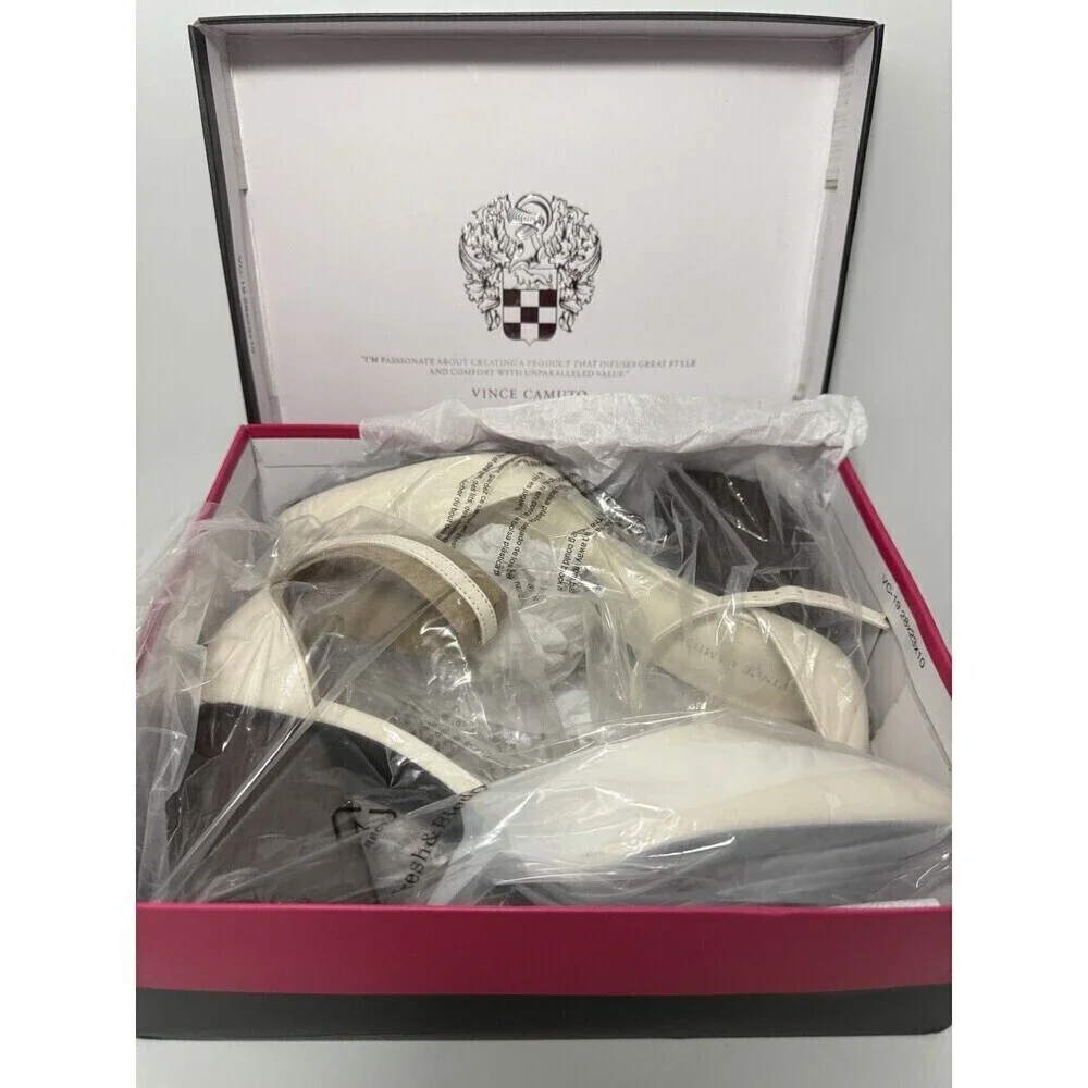 Vince Camuto Women's Addilenz Block Heel Pump  SIZE 11 COCONUT CREAM